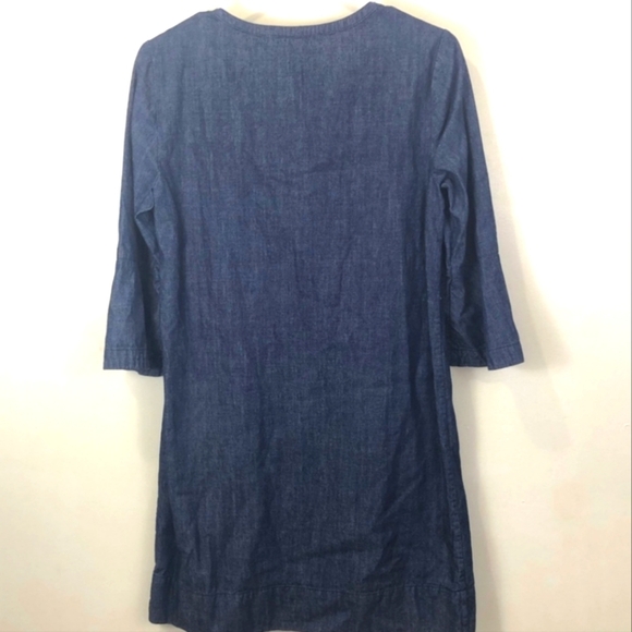 Draper James Chambray Ruffle Bell Sleeves Shift Dress - Picture 8 of 9